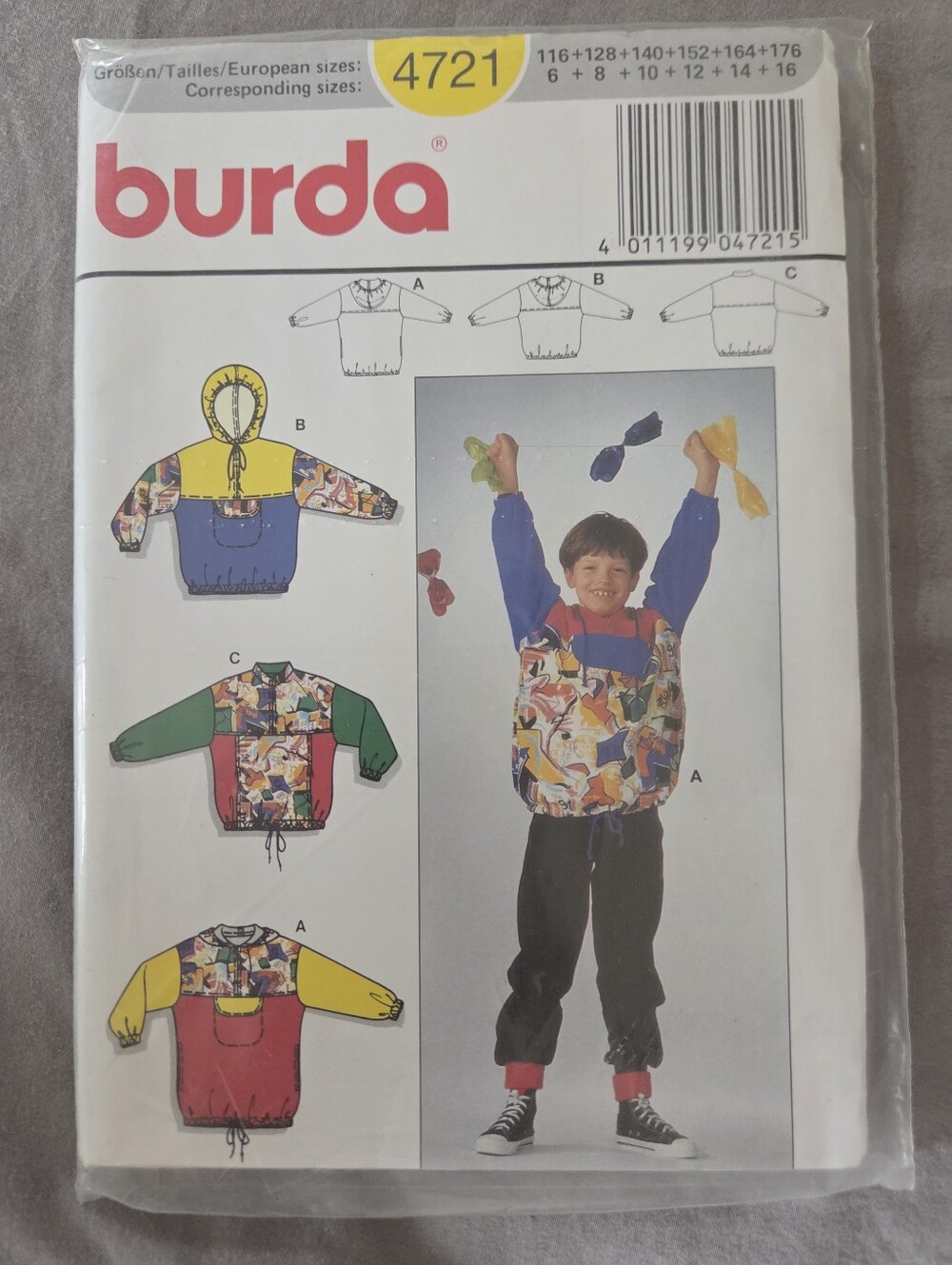 Burda 4721 Kids' Pullover Sewing Pattern
